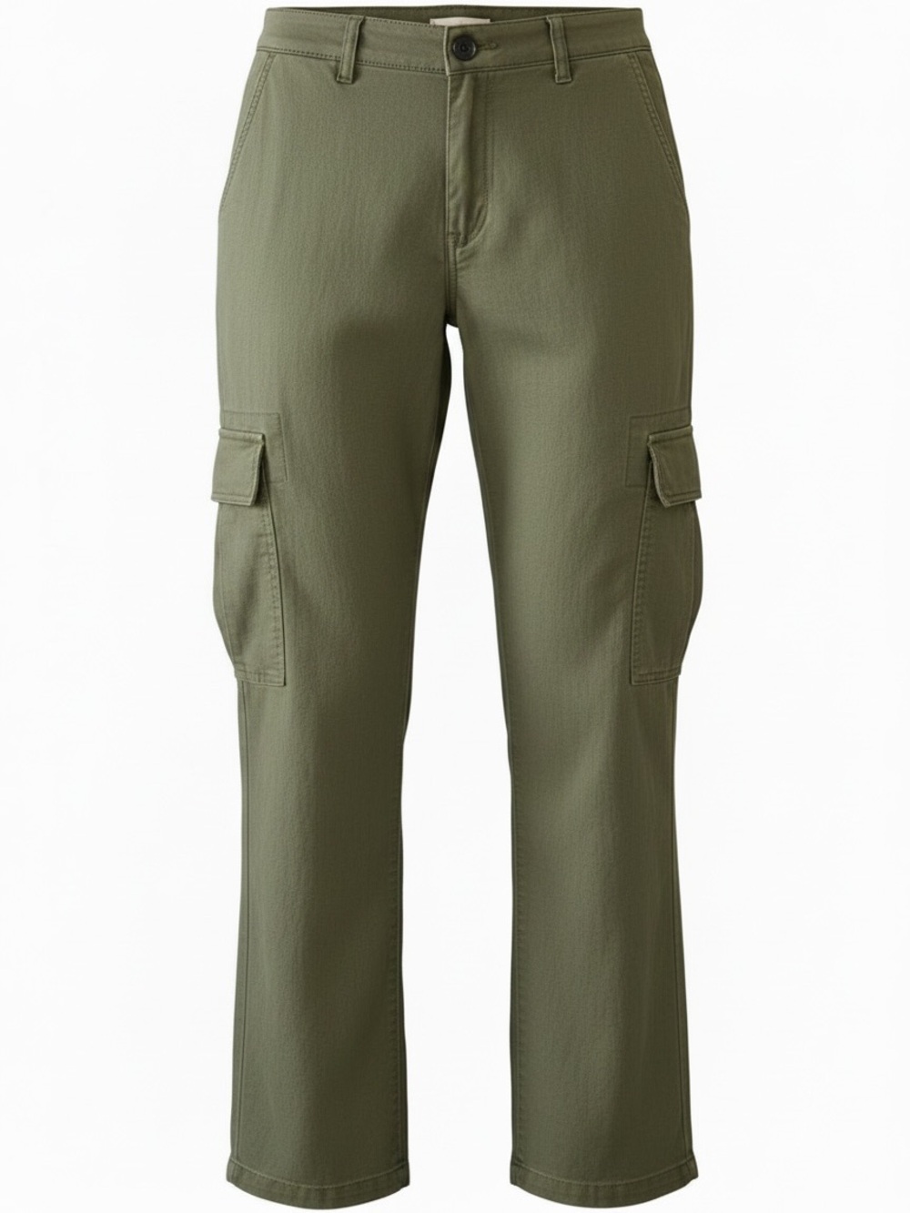 Women’s Linen Cargo Pants in Olive Green